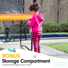 Kahuna 6 Ft X 9 Ft Rectangular Outdoor Trampoline With Basketball Set - Orange