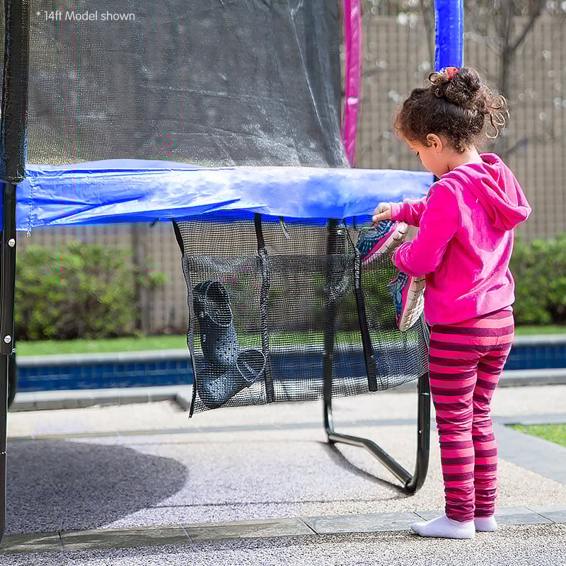 Kahuna 8ft Outdoor Trampoline Kids Children With Safety Enclosure Mat Pad Net Ladder Basketball Hoop Set - Rainbow