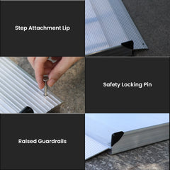 Kartrite 6ft Portable Aluminium Mobility Threshold Access Wheelchair Ramp