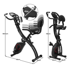 Powertrain 135E 4-in-1 Foldable X-Bike with LCD Display and Resistance Bands