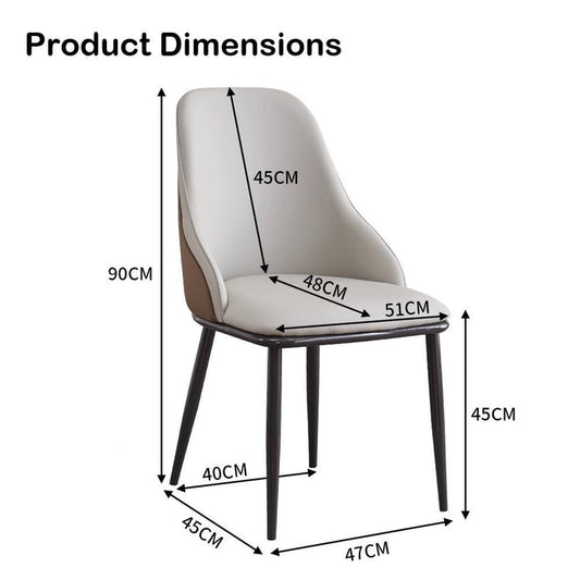 VELLUTO Dining Chair Modern upholstered Leather Kitchen Chairs with armrests Bathtub Chair Leisure Lounge Chair Living Room Bedroom Home Set of 2(Light Grey)