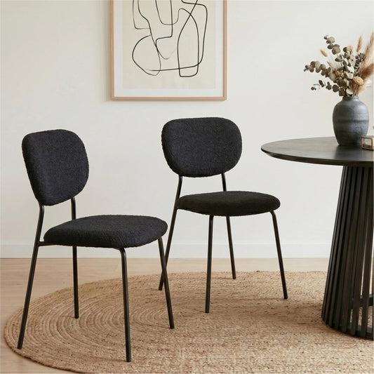 Charcoal Charm Armless Dining Chair Duo