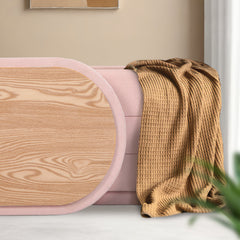 Coffee Table Storage Ottoman - Chenille Fabic Padded Blanket Box Bench CELIA - PINK