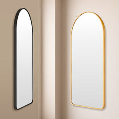 2 Set Wall Arch Mirror Arc Aluminum Frame Bathroom 50x100cm GOLD