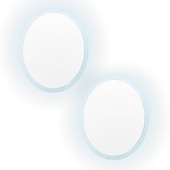2 Set LED Wall Mirror Round Anti-Fog Bathroom 60cm