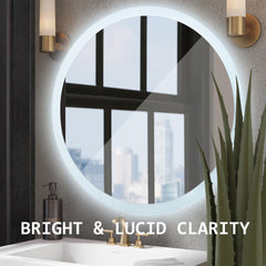 2 Set LED Wall Mirror Round Anti-Fog Bathroom 80cm