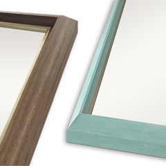 2 Set Wall Mirror Rectangular Frame Bathroom 70x90cm Antique Brown