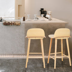Wooden Bar Stool Dining Chair Ash Wood ELISE 65cm