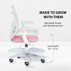 Kids Desk Chair - Children Office Study Seat with Footrest CILO - Pink