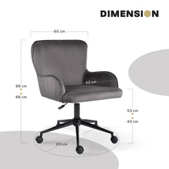 Desk Armchair - Home Office Swivel Chair Adjustable Height Seat PLUME GREY