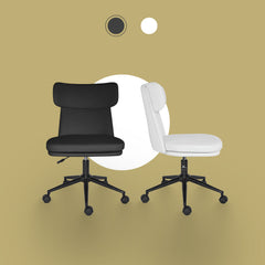 Office Desk Chair - PU Leather Home Office Swivel Chair Computer Seat BLACK