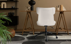 Office Desk Chair - PU Leather Home Office Swivel Chair Computer Seat WHITE