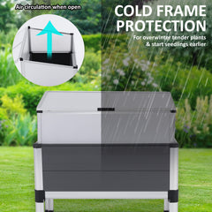 2X Cold Frame Greenhouse Cover Raised Garden Bed Stand Planter GREY
