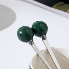 2X High-Fired Ceramic Porcelain Cup & Saucer Set 300ml Vintage Floral Tea Spoon GREEN