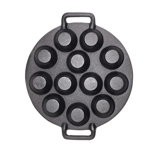 YES4HOMES 12 Holes Mini Cast Iron Cake Pan Mini Dutch Pancake Cake Pan
