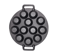YES4HOMES 12 Holes Mini Cast Iron Cake Pan Mini Dutch Pancake Cake Pan