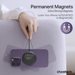 CHOETECH T697-F 15W/7.5W/5W magnetic charger for iPhone, Air Pods and more 1.5M Black