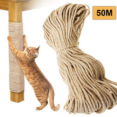 50m Sisal 10mm Rope Natural Twine Cord Thick Jute Hemp Manila  Crafting Home Decor