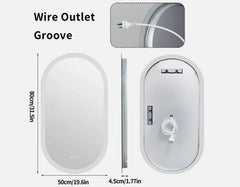 Interior Ave - 50 x 80cm Oval Frameless LED Bathroom Mirror