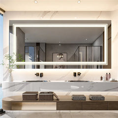 Interior Ave - 100 x 60cm Rectangle Frameless LED Bathroom Mirror