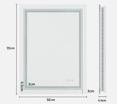 Interior Ave - 50 x 70cm Rectangle Frameless LED Bathroom Mirror