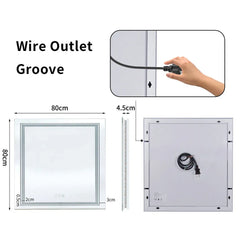 Interior Ave - 80 x 80cm Square Frameless LED Bathroom Mirror