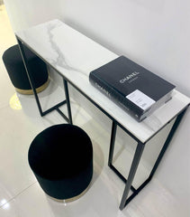 Interior Ave - Stone Marble Console - Marble & Black