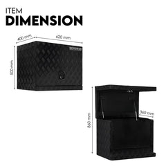 Aluminium Toolbox Ute Tool box Generator Trailer Canopy 620x400x500