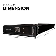 Under Tray Body Tool Box Trundle Drawer 1500 Long UTE Truck ToolBox Black