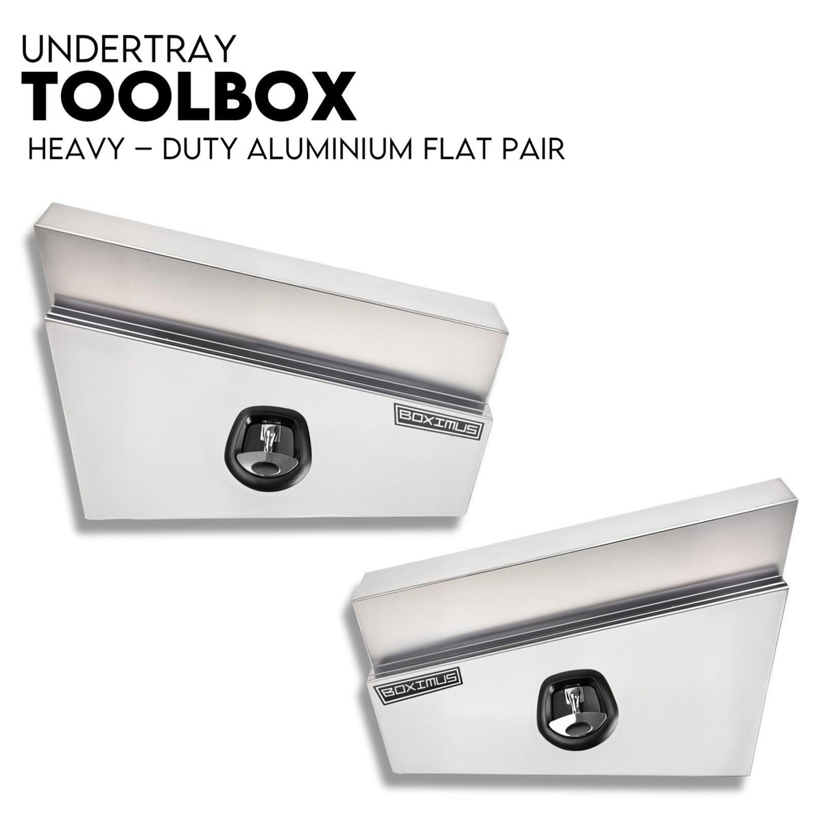 Under Tray Tool Box Underbody Pair Set 750mm Aluminium