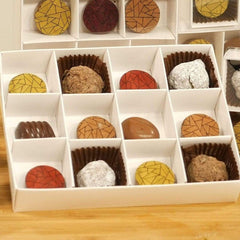 50 Pack of White Card Chocolate Sweet Soap Product Retail Gift Box - 12 bay 4x4x3cm Compartments  - Clear Slide On Lid - 16x12x3cm