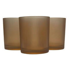 10 Pack Brown Frosted Glass Votive Tealight Candle Holders House Party Centerpiece Xmas Wedding Decor Glass Candlestick Party Decorations Bridal Valentines Event