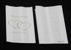150 Pack Wedding Cake Bags Greaseproof Wax Paper Slice Take Home Favour Silver Heart n Message