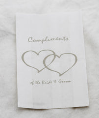 200 Pack Wedding Cake Bags Greaseproof Wax Paper Slice Take Home Favour Silver Heart n Message