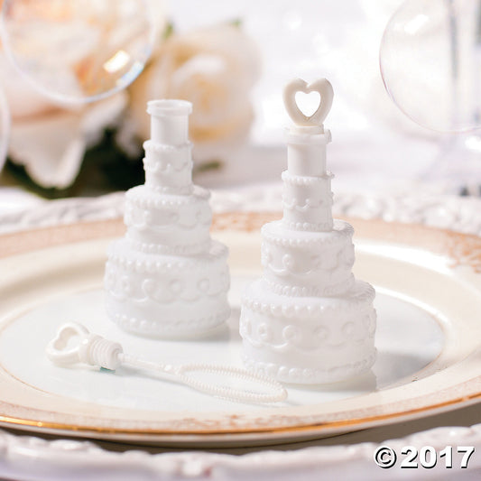 20 Pack Wedding Cake Blow Bubble Bottles White Plastic 6cm High Bomboniere Favour Guest Gift