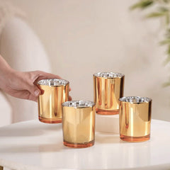 10 Pack Gold Votive Tealight Candle Holders Valentines Day Mercury  Wedding Decor Glass Candlestick Party Decorations Bridal Baby Shower Event