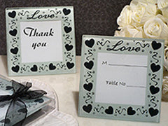 20 Pack Wedding Coasters Glass Square Photo Frame Bomboniere Favour 9x9cm - 2 Frames per Pack