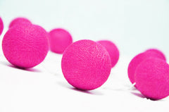 20 Ball HOT Pink 3m String Light Battery Box 5cm Cotton Ball  Christmas Birthday Bbay Girl Special Occasion Decoration