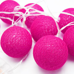 20 Ball HOT Pink 3m String Light Battery Box 5cm Cotton Ball  Christmas Birthday Bbay Girl Special Occasion Decoration