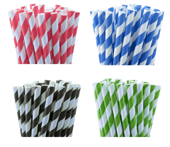 1000 Pack Red White Drinking Straws Biodegradable Eco Paper Birthday Party Event Bistro Bar Cafe Take Away