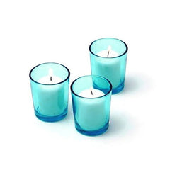 10 Pack Turquoise Glass Votive Tealight Candle Holders House Party Centerpiece Xmas Wedding Decor Glass Candlestick Party Decorations Bridal Baby Shower Event