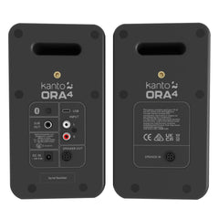 Kanto ORA4 140W Powered Reference Speakers with USB-C Input and Bluetooth - Black, Pair