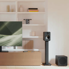 Kanto REN 200W Powered Bookshelf Speakers with HDMI ARC, USB-C, and Bluetooth 5.3 - Matte Black, Pair
