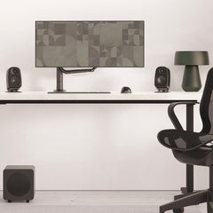 Kanto UKI 100W Desktop Speakers with Bluetooth, USB-C, Headphone out, Onyx (Matte Black), Pair