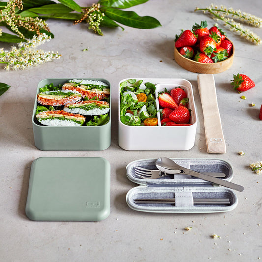 Monbento Mb Square Bento Box - Bi-Colour Green