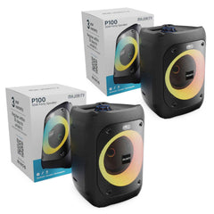 Majority PS100 - Bundled Party Speaker 40w Bluetooth Karaoke-DJ-Party-PA System - Black