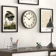 Newgate Number Four Theatre Wall Clock-Faux Dark Wood