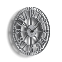Newgate Warehouse Wall Clock-Clockwork Grey