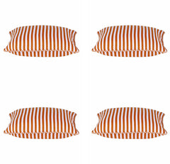 Pack of 4 Dandi Orange & White Striped Nautical Cushion Covers 40x40cm
