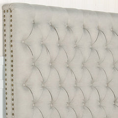 Bed Head King Size French Provincial Headboard Upholsterd Fabric Beige